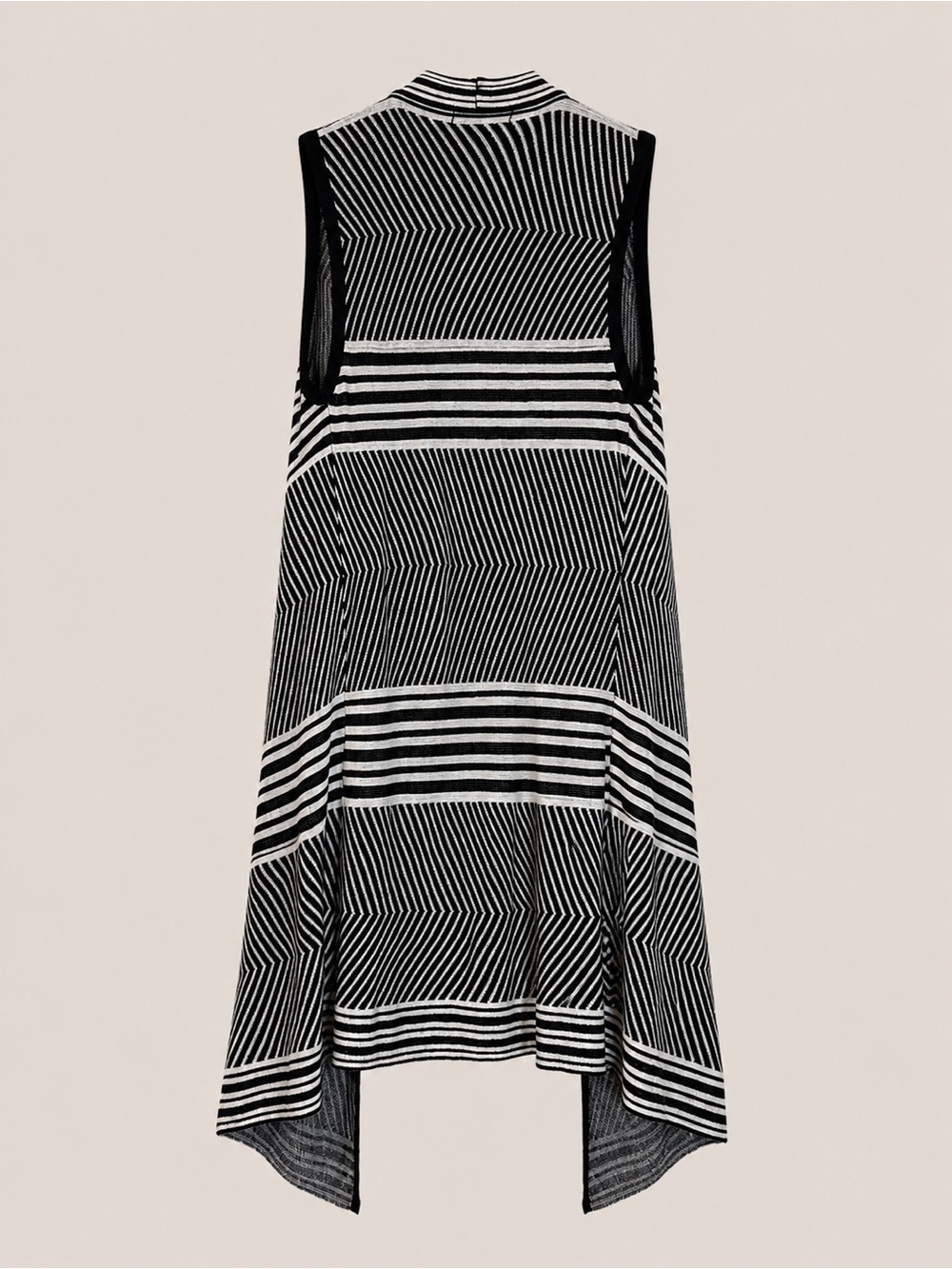 Premise Studio Black & White Striped Duster Vest – Size M